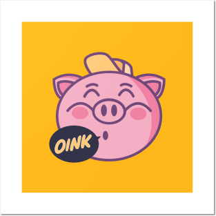 cute piggy happy Posters and Art